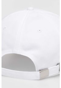Calvin Klein czapka z daszkiem bawełniana kolor biały z aplikacją. Kolor: biały. Materiał: bawełna. Wzór: aplikacja #4
