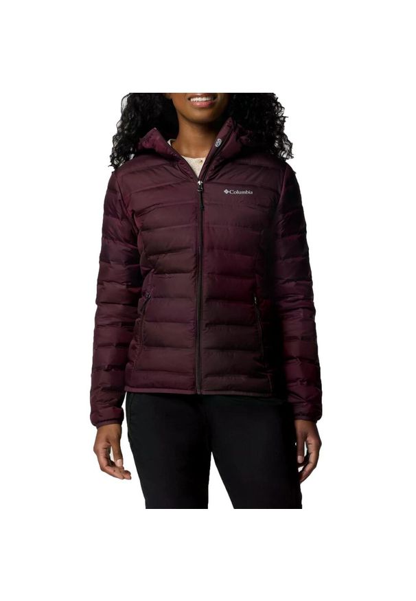 columbia - Kurtka COLUMBIA LAKE 22 II DOWN HOODED JA Bordeaux. Kolor: czerwony. Materiał: syntetyk