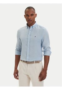 TOMMY HILFIGER - Tommy Hilfiger Koszula MW0MW41530 Niebieski jasny Regular Fit. Kolor: niebieski. Materiał: len #1