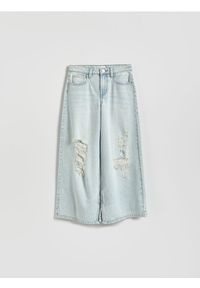 Reserved - Jeansy super wide leg - niebieski. Kolor: niebieski #1