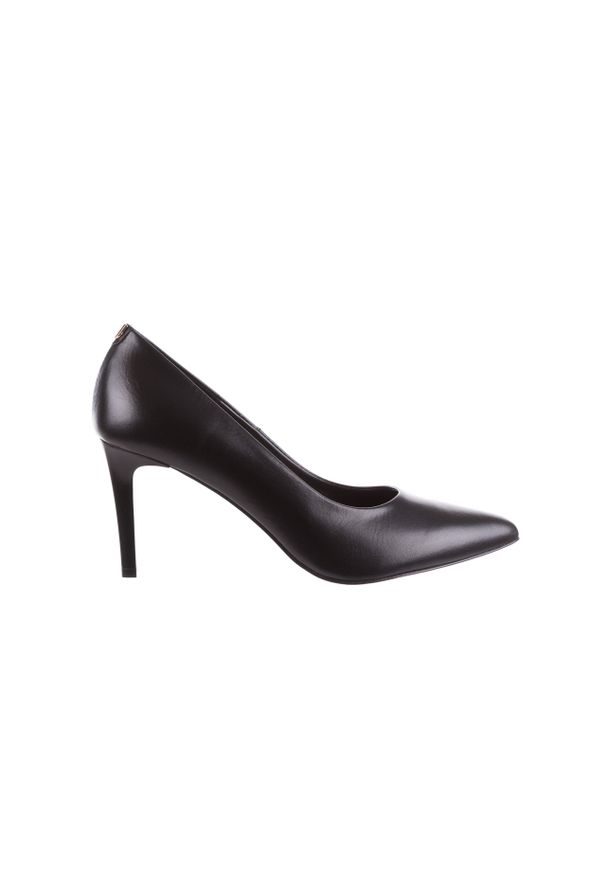 Czółenka Bayla-056 1816-08 Czarne 20, Skóra naturalna. Okazja: na imprezę. Kolor: czarny. Materiał: skóra. Obcas: na obcasie. Styl: elegancki. Wysokość obcasa: średni