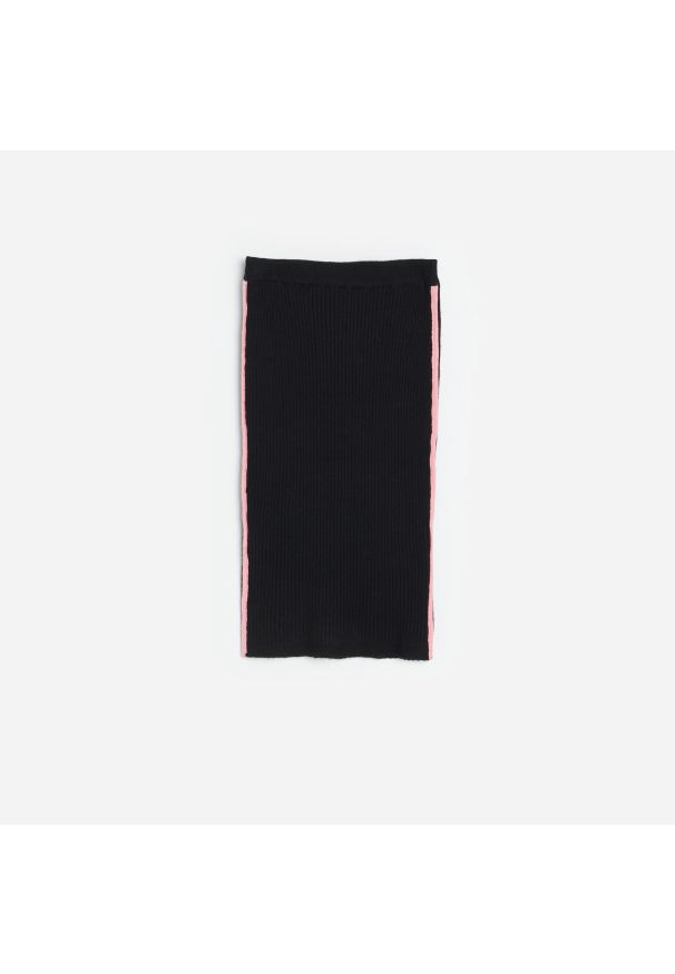 Reserved - Dzianinowa spódnica ołówkowa - Czarny. Kolor: czarny. Materiał: dzianina