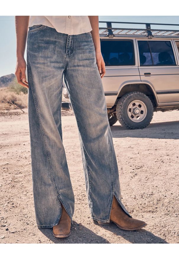 Wrangler - DAMSKIE SPODNIE WRANGLER SPAT LOOSE GREEN WASH 112362780