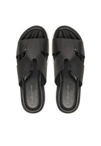 TOMMY HILFIGER - Tommy Hilfiger Klapki Premium Slipon Lh Sand FM0FM05357 Czarny. Kolor: czarny. Materiał: skóra #3