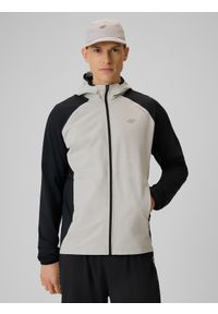 4f - 4F Bluza do biegania regular z kapturem męska - czarna S. Typ kołnierza: kaptur. Kolor: czarny. Materiał: materiał #1