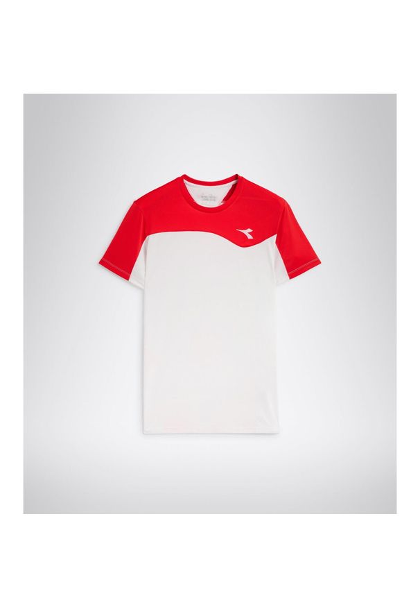 Koszulka do tenisa z krótkim rekawem męska Diadora T-SHIRT TEAM tomato red. Kolor: czerwony. Długość rękawa: krótki rękaw. Długość: krótkie. Sport: tenis