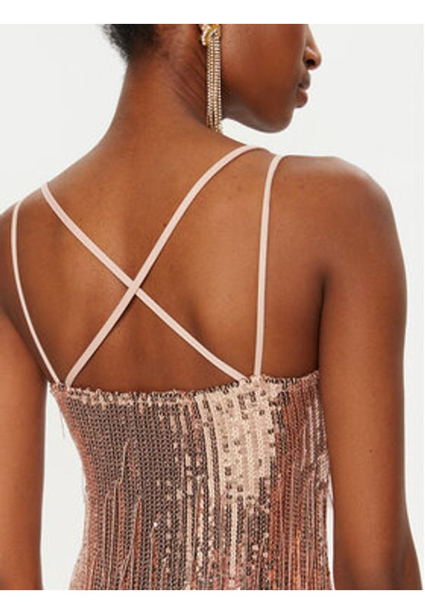 Rinascimento Sukienka wieczorowa CFC0121687003 Złoty Regular Fit. Kolor: złoty. Materiał: syntetyk. Styl: wizytowy