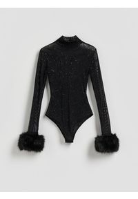 Reserved - Body z metaliczną nicią - czarny. Kolor: czarny #1