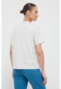 Reebok Classic t-shirt bawełniany kolor beżowy. Kolor: beżowy. Materiał: bawełna. Wzór: aplikacja. Styl: klasyczny #2