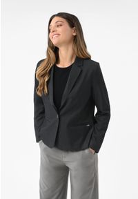 Volcano - Krótka marynarka JB-ARA. Okazja: na spotkanie biznesowe. Kolor: szary. Materiał: bawełna, wiskoza, elastan. Długość: krótkie. Styl: biznesowy, klasyczny, elegancki #1