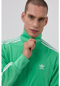 adidas Originals Bluza męska kolor zielony z aplikacją. Okazja: na co dzień. Kolor: zielony. Wzór: aplikacja. Styl: casual