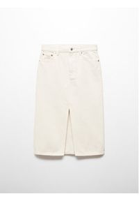 mango - Mango Spódnica jeansowa Sole 67067124 Écru Regular Fit. Materiał: bawełna #4