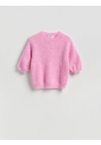 Reserved - Sweter z moherem - różowy. Kolor: różowy. Materiał: moher