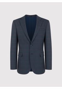 Pako Lorente - PAKO LORENTE – Granatowa marynarka garniturowa w bordową kratę Windowpane. Kolor: czerwony, niebieski, wielokolorowy. Materiał: wełna #5