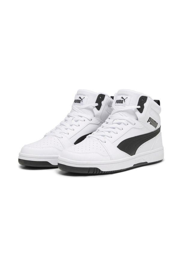 Adidasy Puma Rebound V6, Mężczyźni. Kolor: biały, wielokolorowy, czarny. Materiał: guma, materiał, skóra, syntetyk. Szerokość cholewki: normalna. Sport: turystyka piesza