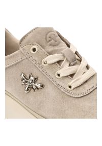 Sneakersy damskie Vinceza, cholewka ze skóry naturalnej zamszowej sznurowany fason, beżowe, 41523. Okazja: na co dzień, na spacer. Zapięcie: sznurówki. Kolor: beżowy. Materiał: skóra, zamsz. Szerokość cholewki: normalna. Wzór: aplikacja. Sport: turystyka piesza #5