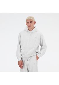 Bluza męska New Balance MT41534AHH – szara. Typ kołnierza: kaptur. Kolor: szary. Materiał: jeans, bawełna, dresówka, prążkowany. Wzór: haft. Sport: fitness #3