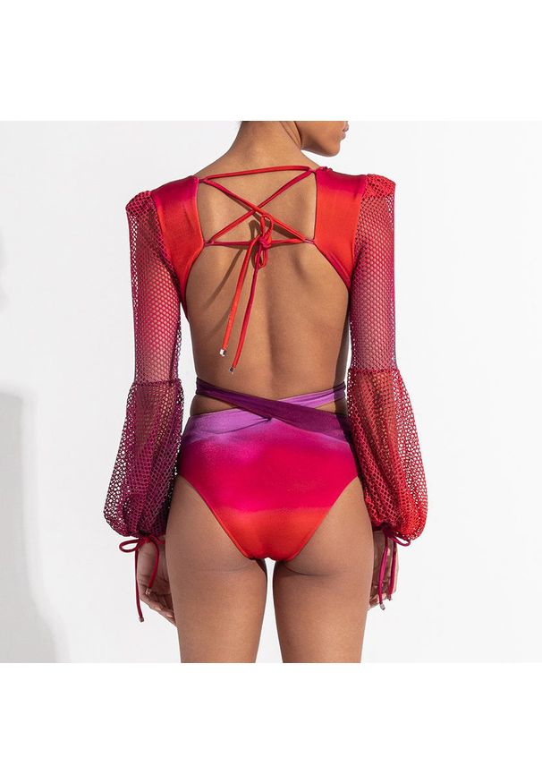 Intica - Strój kąpielowy z długim rękawem UV szybkoschnący na plażę Stina. Kolor: niebieski. Materiał: skóra, materiał. Długość: długie