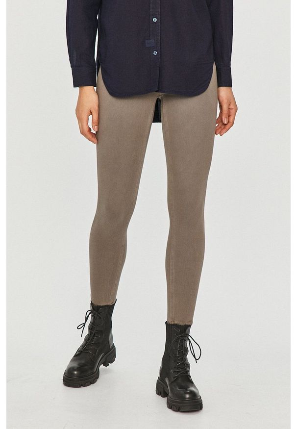 Spanx - Legginsy. Kolor: szary. Materiał: dzianina. Wzór: gładki