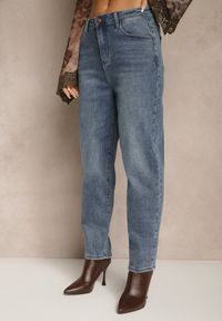 Renee - Niebieskie Casualowe Jeansy Mom Fit High Waist Nellanea. Okazja: na co dzień. Stan: podwyższony. Kolor: niebieski. Styl: casual