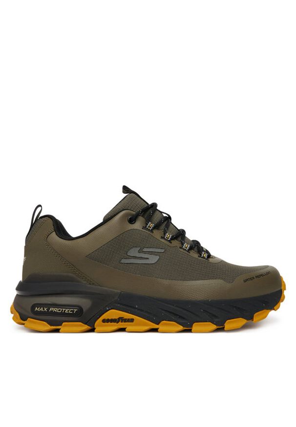 skechers - Skechers Trekkingi MAX PROTECT PROMOTE 237669/OLV Zielony. Kolor: zielony. Materiał: skóra. Sport: turystyka piesza