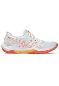 Damskie buty halowe Asics Gel-Rocket 12. Kolor: biały, wielokolorowy, pomarańczowy. Sport: siatkówka, bieganie #1