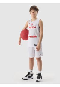 4f - 4F Koszulka reprezentacyjna chłopięca 4F x PZKOSZ - multikolor 110/116. Kolor: wielokolorowy. Materiał: dzianina, włókno. Sezon: lato. Sport: koszykówka