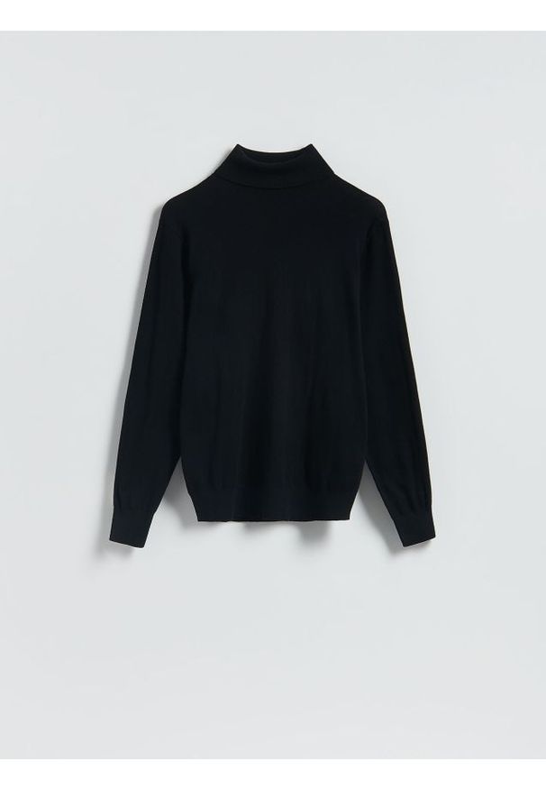 Reserved - Sweter z domieszką kaszmiru - czarny. Kolor: czarny. Materiał: kaszmir
