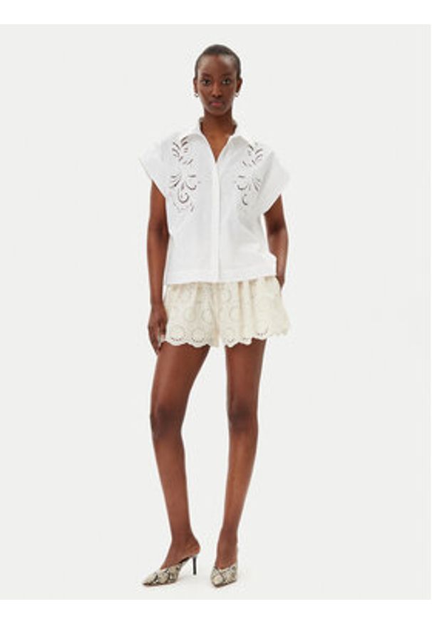 TwinSet - TWINSET Szorty materiałowe 251TT2363 Écru Loose Fit. Materiał: bawełna