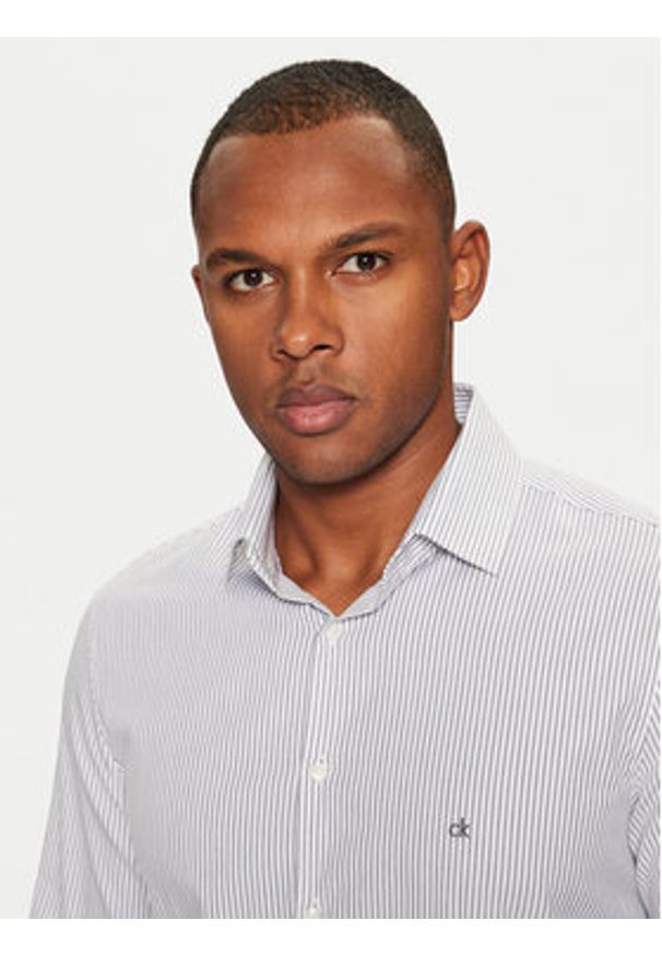 Calvin Klein Koszula K10K113865 Biały Slim Fit. Kolor: biały. Materiał: bawełna