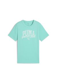 Puma - Młodzieżowa koszulka PUMA Class z grafiką PUMA Aquatic Green. Kolor: zielony. Materiał: guma. Wzór: nadruk