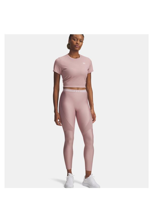 Legginsy Under Armour HeatGear Rib. Kolor: różowy. Sport: fitness