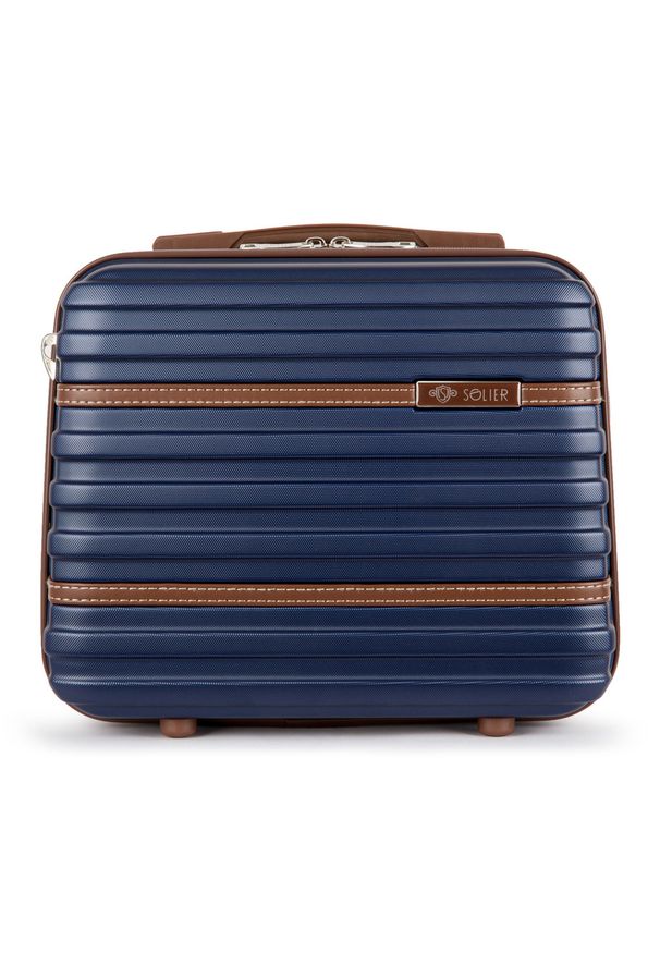 Solier - Kuferek podróżny mały ABS STL957 granatowy. Kolor: niebieski. Materiał: materiał