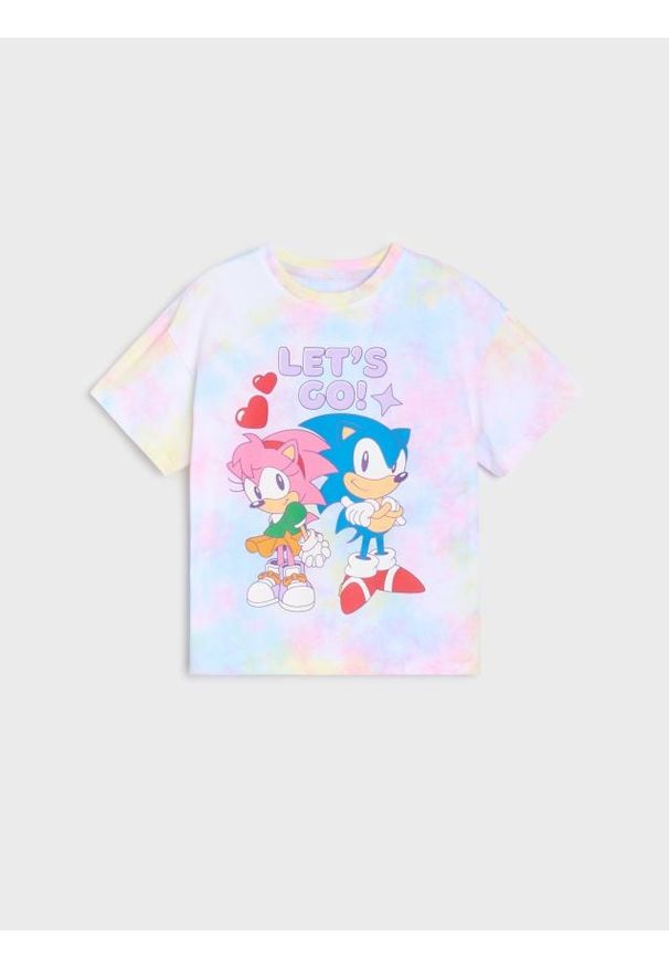 Sinsay - Koszulka tie-dye Sonic The Hedgehog - wielobarwny