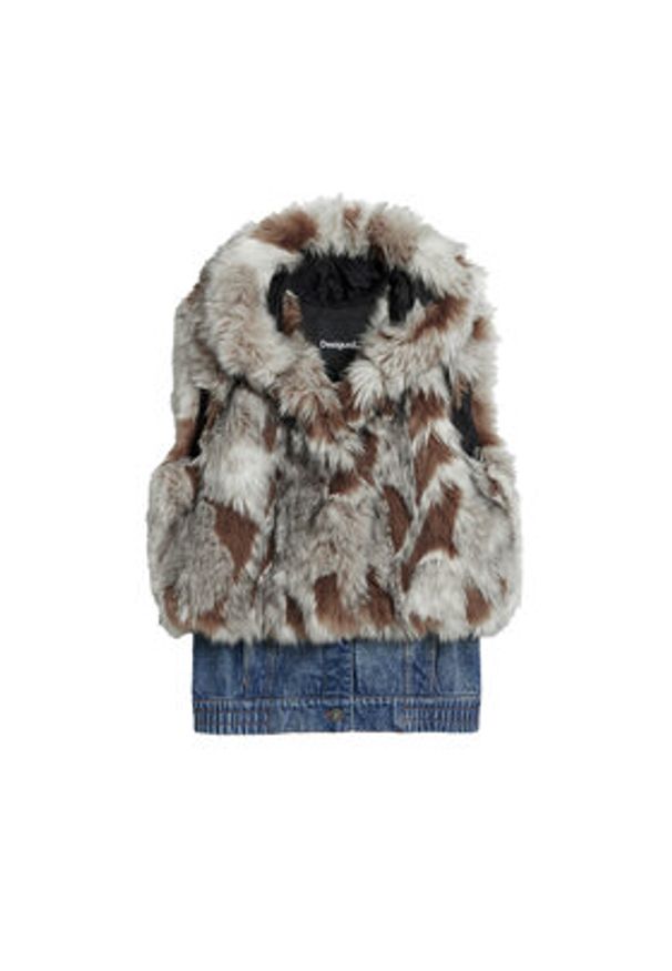 Desigual Bezrękawnik Bunny 25WWEW57 Beżowy Regular Fit. Kolor: beżowy. Materiał: syntetyk. Długość rękawa: bez rękawów