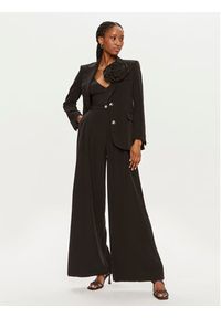 Maryley Spodnie materiałowe 24EB579/43NE Czarny Regular Fit. Kolor: czarny. Materiał: syntetyk
