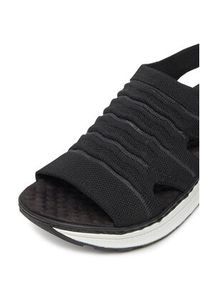 Rieker Sandały 65662-00 Czarny. Kolor: czarny. Materiał: materiał #6