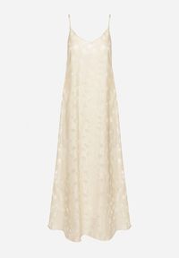 Born2be - Beżowa Sukienka z Wiskozą o Trapezowym Kroju na Ramiączkach Silarelle. Okazja: na co dzień. Typ kołnierza: dekolt w kształcie V. Kolor: beżowy. Materiał: wiskoza. Długość rękawa: na ramiączkach. Typ sukienki: trapezowe. Styl: casual, elegancki #7