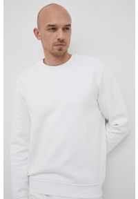 Guess Bluza męska kolor biały gładka. Kolor: biały. Materiał: bawełna. Wzór: gładki #3