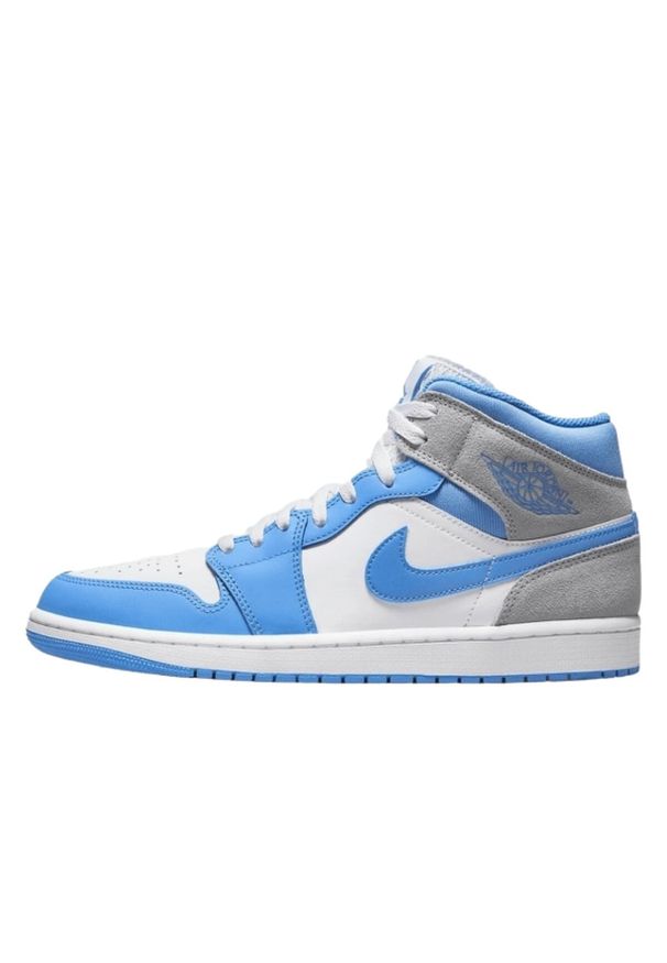 Buty do chodzenia dla dorosłych Air Jordan 1 Mid University Blue Grey. Kolor: szary. Sport: turystyka piesza