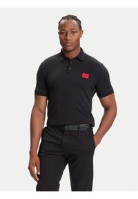 Hugo Polo Dereso222 50466202 Czarny Slim Fit. Typ kołnierza: polo. Kolor: czarny. Materiał: bawełna