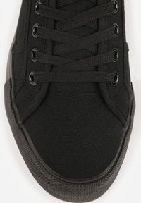 Born2be - Czarne Klasyczne Trampki VICES w Stylu Basic Riovanna. Okazja: na co dzień. Kolor: czarny. Materiał: jeans. Szerokość cholewki: normalna. Styl: klasyczny #6