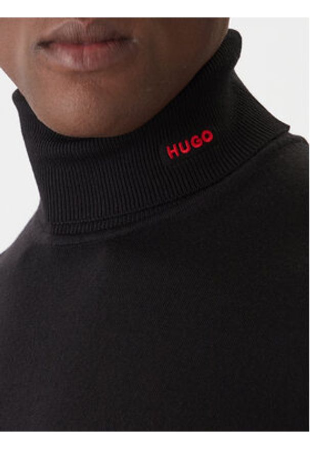 Hugo Golf San Thomas-M 50474174 Czarny Slim Fit. Typ kołnierza: golf. Kolor: czarny. Materiał: wełna