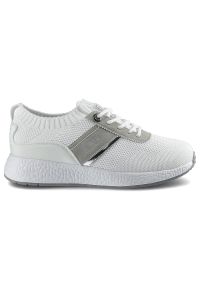 Big-Star - Białe Sneakersy Big Star Damskie Półbuty Lekkie. Okazja: na co dzień. Zapięcie: sznurówki. Kolor: biały. Materiał: materiał. Szerokość cholewki: normalna #4