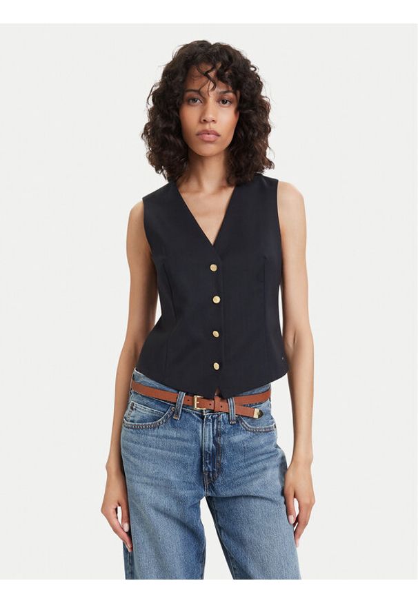 TOMMY HILFIGER - Tommy Hilfiger Kamizelka WW0WW48882 Granatowy Regular Fit. Kolor: niebieski. Materiał: syntetyk