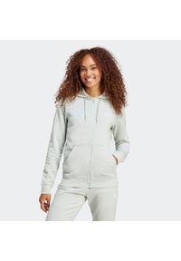 Adidas - Bluza na zamek damska ADIDAS Gym & Pilates. Kolor: szary. Materiał: włókno, bawełna. Sport: joga i pilates