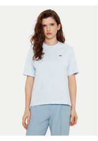 Lacoste T-Shirt TF7215 Błękitny Regular Fit. Kolor: niebieski. Materiał: bawełna