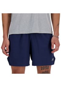 Spodenki męskie New Balance MS41283NNY - granatowe. Kolor: niebieski. Materiał: tkanina, poliester, materiał. Sport: fitness #1