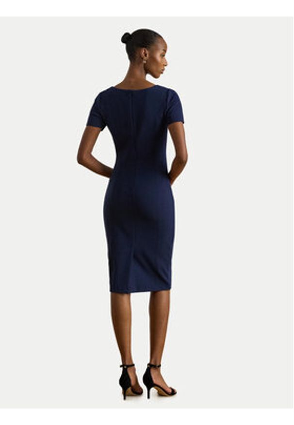Lauren Ralph Lauren - LAUREN RALPH LAUREN Sukienka koktajlowa 253P08759001 Granatowy Slim Fit. Kolor: niebieski. Materiał: syntetyk. Styl: wizytowy