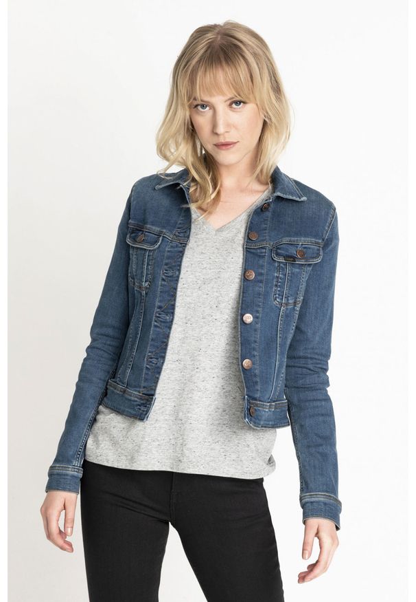 Lee - LEE SLIM RIDER DAMSKA KURTKA JEANSOWA NINETY NINE L541HAZV 112112654. Materiał: jeans